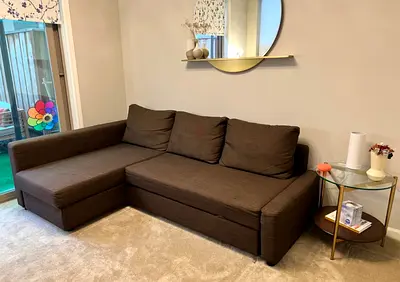 L shape sofa com bed storage