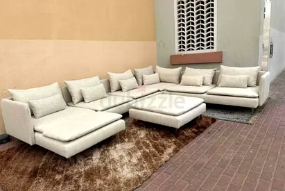 Ikea söderhamn u shape sofa with ottoman beige color