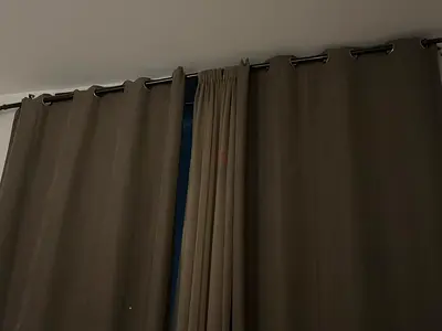 Elegant  Sheer Dark Brown  Silver grey/blue Curtains