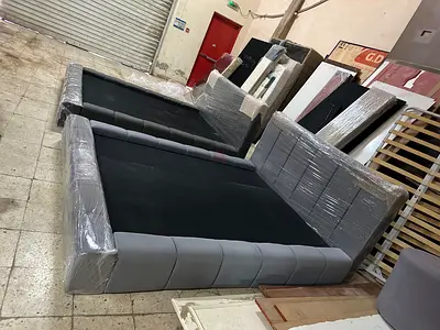 Stylish cozy 180*200 king size gray colour fabric Bed