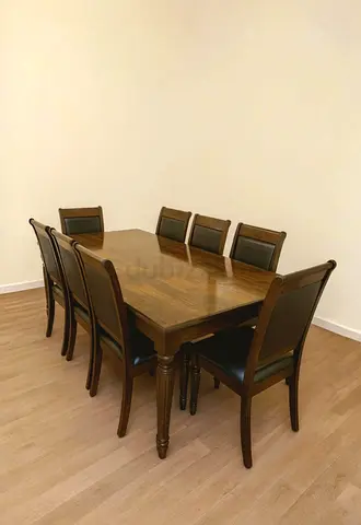 Elegant 7-Piece Dining Set in Rich Brown Finish solid wood