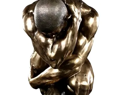 Stunning Bronze Sculpture of a Contemplative Figure