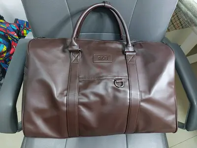 Leather duffle bag - Brownish Red - RB - Brand New