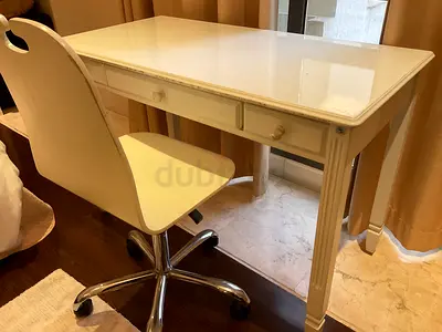Stylish White Study Table with Chair for Sale