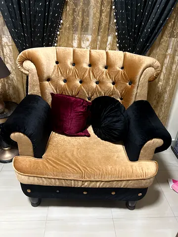 2 x Luxurious Vintage Armchair with Plush Cushions
