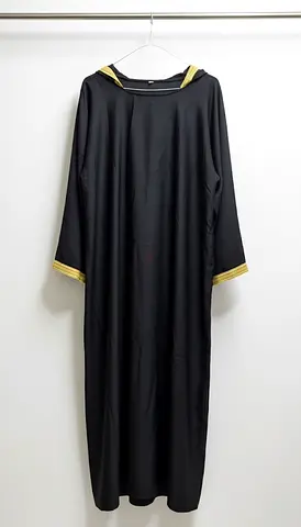 Elegant Black Abaya with Gold Accents