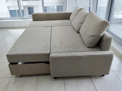 L shape sofa com bed storage