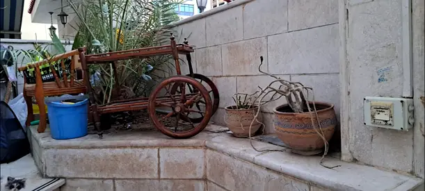Antique wooden carved tea cart