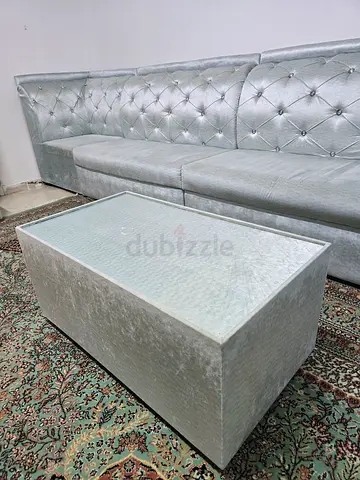 Stylish  Modern L-Shaped Sofa Set with Coffee Table _ 9 seaters