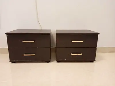 Elegant Brown Nightstands with Drawers