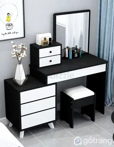 Stylish Modern Dressing Table with Mirror and Drawer Storage