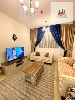 Sharjah, Al Taawun area: One bedroom, living room, kitchen, and two bathrooms. Second occupant. New