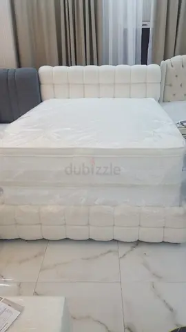 Stylish White Upholstered Bed for Sale