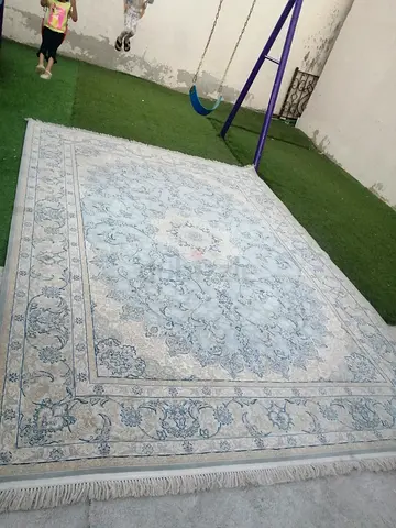 Elegant Blue and Cream Oriental Area Carpet for Sale!
