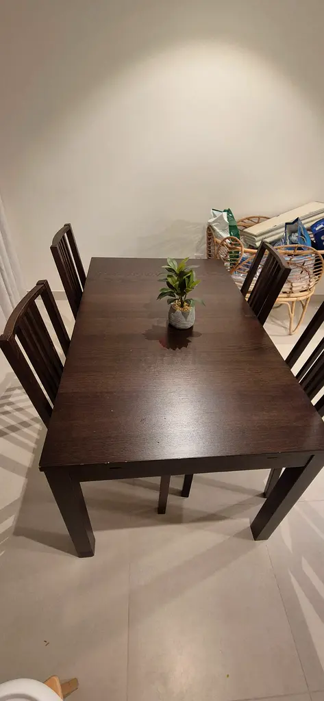 Ikea Dark Wood Dining Table Set with Chairs dubizzle