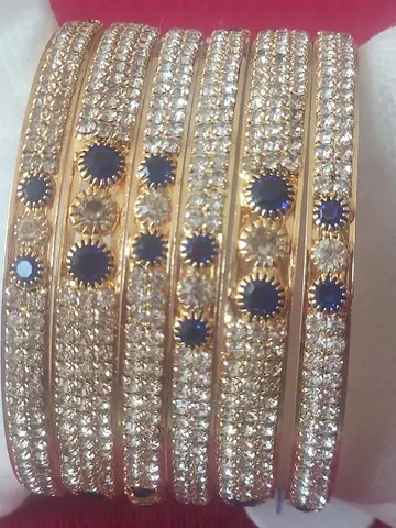 Stunning Gold Plated Bracelets with Red Stones