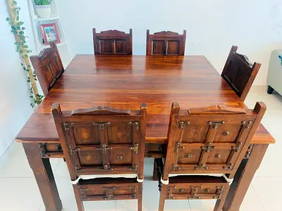 Elegant Solid Wooden Dining Set: Perfect for Your Home