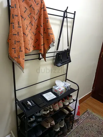 Sleek Metal Shoe Rack with Space for Accessories