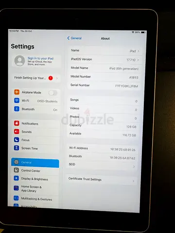 Apple iPad (6th Generation) - 128GB Storage