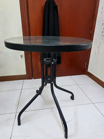 Round Black Metal Dining Table