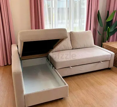 L shape sofa com bed storage IKEA
