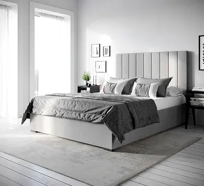Elegant Grey Bed Set with Cushions – Perfect for Cozy Bedrooms!