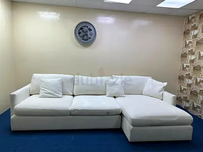 Like new condition cratebarrel white color lshape sofa