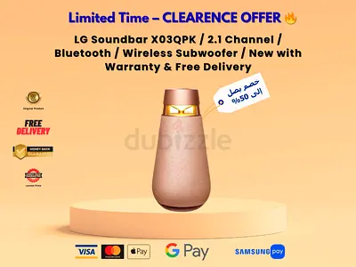 LG Soundbar X03QPK / 2.1 Channel / Bluetooth / Wireless Subwoofer / New with Warranty  Free Deliver