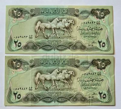 Rare Vintage Iraq old Currency Featuring Majestic Arabian Horses