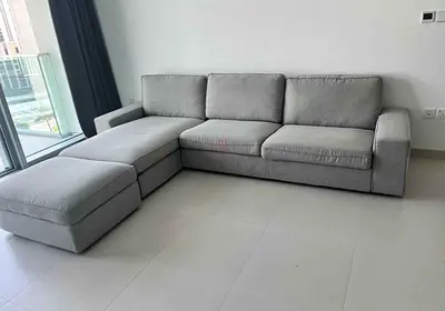 Ikea Kivik l shape sofa with footstool