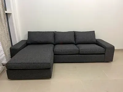 IKEA Kivik L-shape sofa three seater,dark grey color