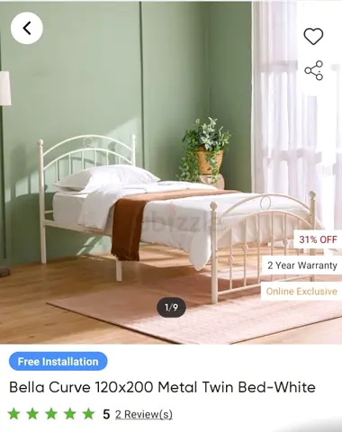 Bed with mattress