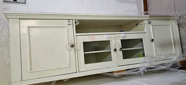 Tv unit White Wooden Entertainment Center for Sale