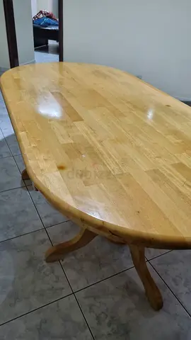 8-Seater Solid Wood Dining Table with Chairs