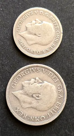 Rare Silver Coins Collectibles featuring King George V, 1929