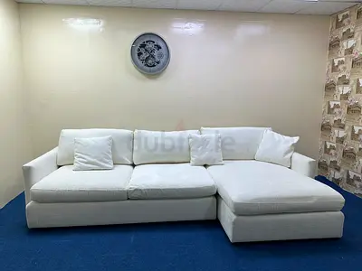 High quality white color cratebarrel lshape sofa