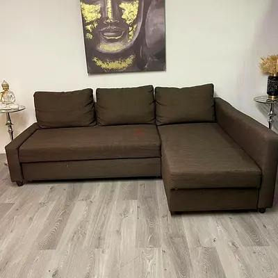 L shape sofa com bed storage IKEA