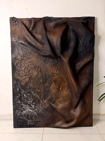 NoirTide Texture art by bellione Captivating Abstract Wall Sculpture for Art Lovers