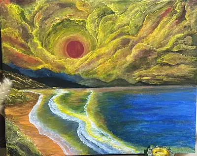 Stunning Coastal Sunrise Painting - A Perfect Addition to Your Collection