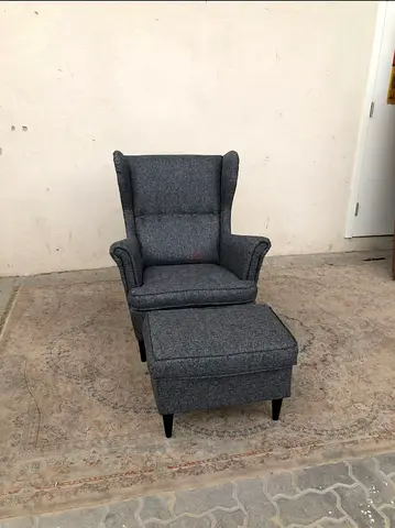 IKEA STRANDMON Wing chair with footstool