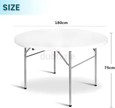 Versatile 180cm Round Folding Table - Perfect for Events!