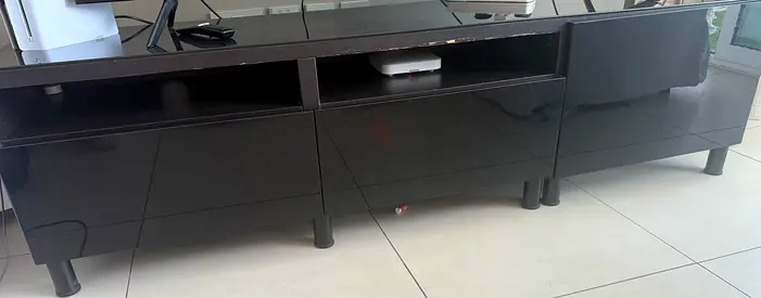 Stylish Black TV Unit with Storage