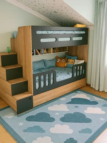 Stylish and Functional Kids Bunk Bed with Storage