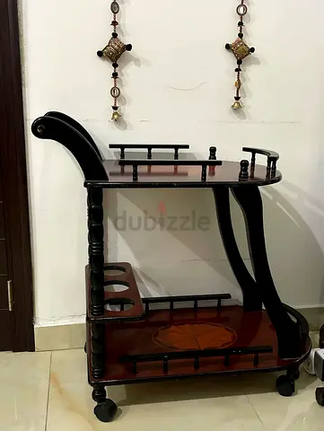 Classic Wooden Serving Cart for Elegant Entertaining