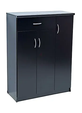 3 Door Shoe Cabinet with Drawer - Wooden Shoe Organizer with 5 Shelves