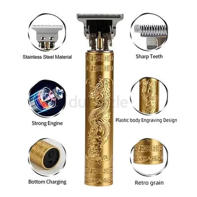 Gold Dragon Usb Rechargeable Cordless Men Professional Barber Electric Haircut Razor VintageT9 Hair
