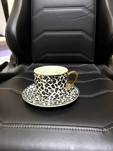 Gorgeous Leopard Print Coffee Cup and Saucer Set