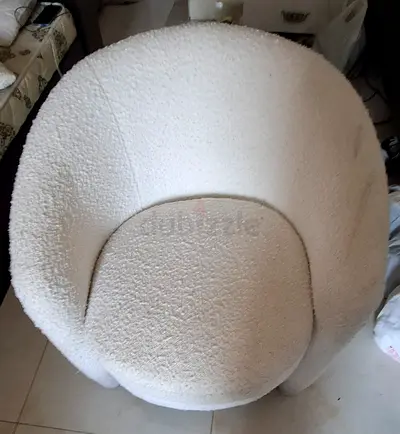 Cozy and Chic White Boucle Chair for Sale