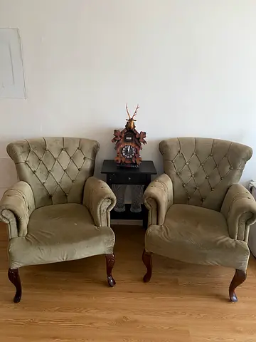 Elegant Vintage Twin Armchairs for Your Living Space