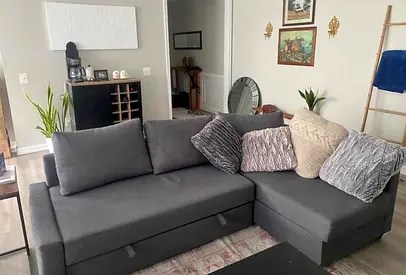 Ikea sofa cum bed with storage l shape sofa model FRITHEN) as new condition)